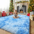 Amdrebio Tie-Dyed Light Blue Area Rugs by Amdrebio