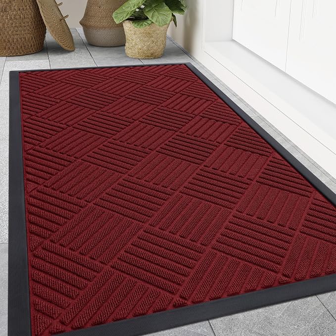 Smiry Front Door Mat Outside Entrance, Heavy Duty Outdoor Indoor Mat, Natural by Smiry