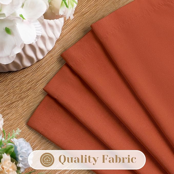 HOMEIDEAS Non-See-Through Fall Burnt Orange Privacy Sheer Curtains, 52 X 63 - Image 4