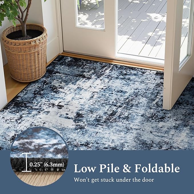 Rugflix Round Area Rugs 8Ft for Living Room, 8x8 Washable Rug Stain-Resistant - Image 5
