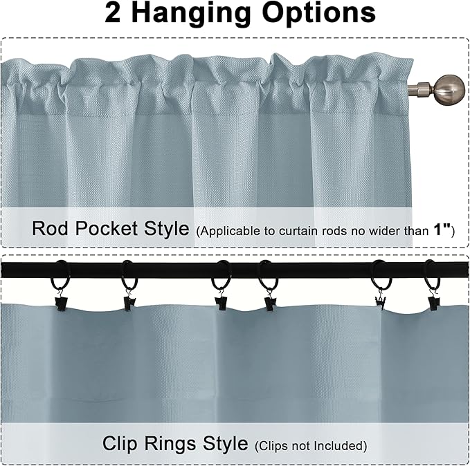 Chyhomenyc Bennet Aqua with Greenish Tone Curtains 63 Inch Length 2 Panels - Image 3