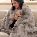 Bedsure GentleSoft Tie-dye Brown Fluffy Fuzzy Throw Blanket, Soft Cozy Fleece by BEDSURE