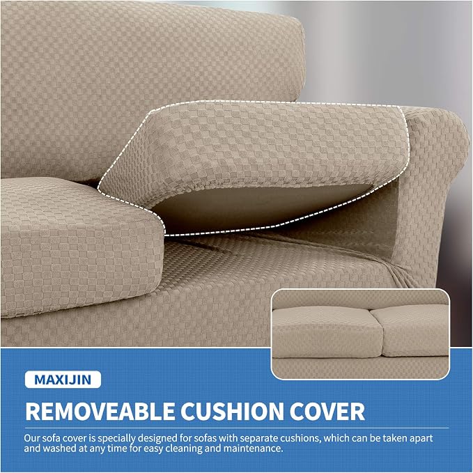 MAXIJIN 2 Piece Jacquard Chair Covers - Image 4