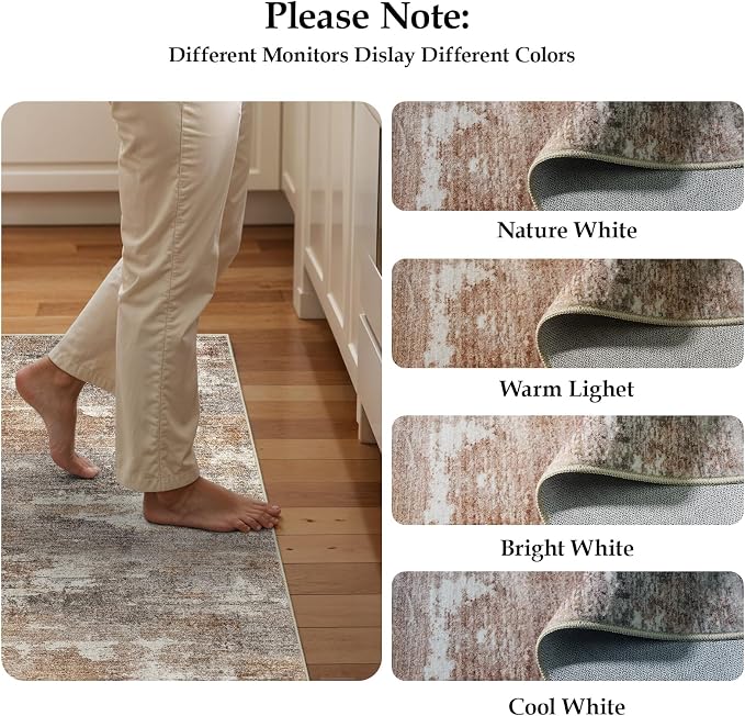 3x5 Washable Entryway Area Rug: Modern Abstract Small Runner Rug Indoor Soft - Image 6