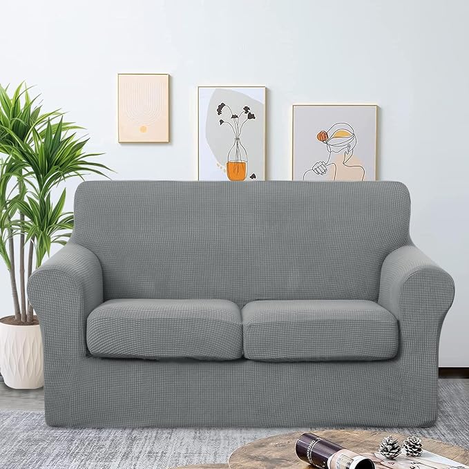 U-NICE HOME 3 Pieces Stretch Loveseat Couch Cover Sofa Cover Washable Sofa - Image 2