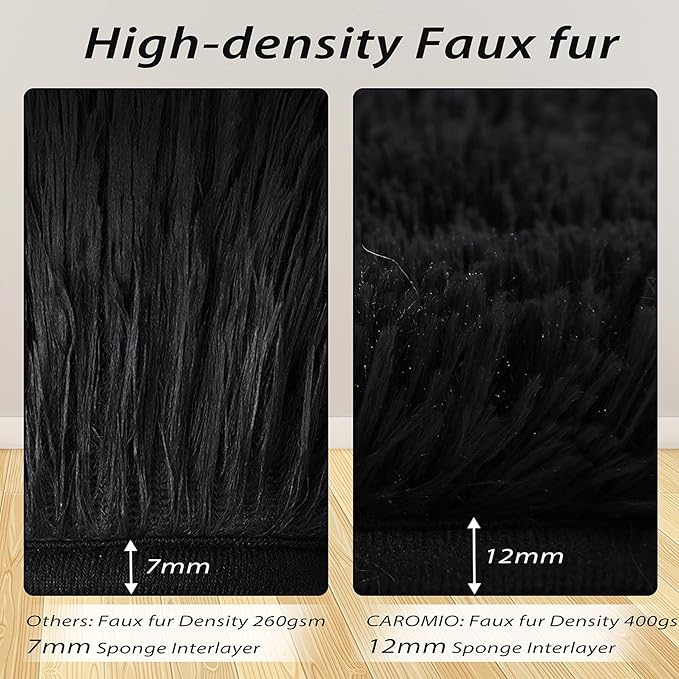 CAROMIO Fluffy Area Rugs for Living Room 5' x 8' Modern Plush and Thick Faux - Image 3