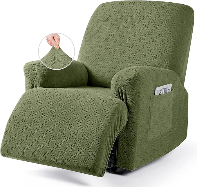 VANSOFY Oversized Recliner Chair Cover, 4-Pieces Stretch Recliner Covers by VANSOFYFURNITURECOVERS