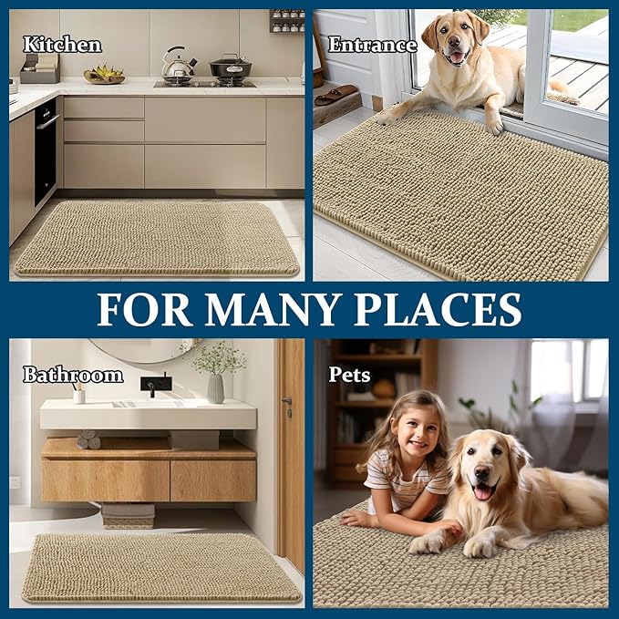 OLANLY Dog Door Mat for Muddy Paws 59x35, Absorbs Moisture and Dirt, Absorbent - Image 8