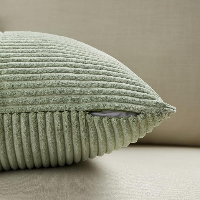 Fancy Homi 2 Packs Sage Green Samll Decorative Throw Pillow Covers 14x14 Inch - Image 4