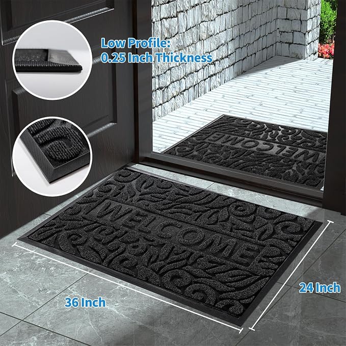 Yimobra Large Welcome Mat 36x24, Waterproof Non-Slip Outdoor Mats - Image 7