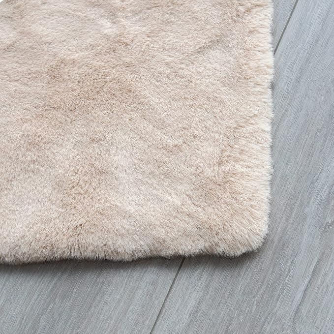ORINOVA 5x8 Area Rug Light Brown Beige Plush Shaggy Rugs - Image 9
