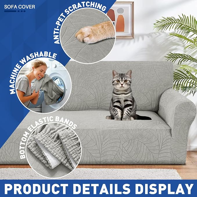 YEMYHOM Couch Cover Latest Jacquard Design High Stretch Sofa Covers - Image 4