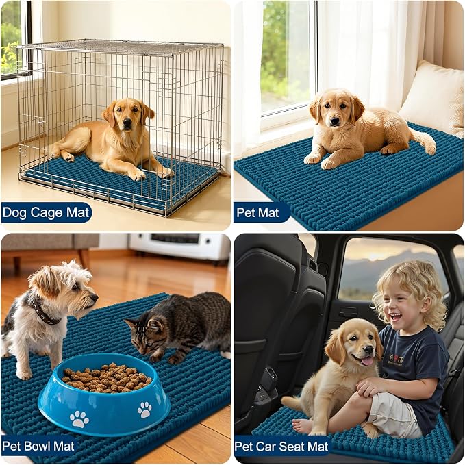 OLANLY Dog Door Mat for Muddy Paws 24x16, Ultra Absorbent Chenille Mud Doormat - Image 7