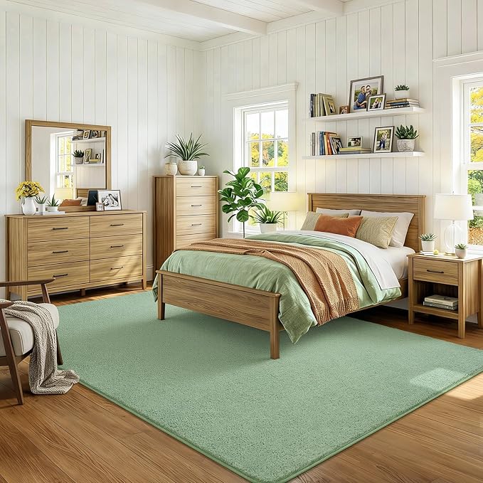 Soft Rugs for Living Room 5x7 Light Green, Modern Area Rug for Bedroom Nursery - Image 2