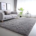 Gray Area Rug for Bedroom 3x5: Shag Fuzzy Rugs for Living Room Bedroom by CAIYUECS