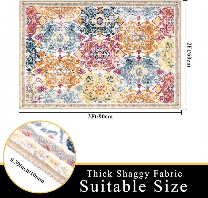 Vaukki Hallway Runner Rug, Vintage Shaggy Soft Laundry Rug Runner, Non Slip - Image 2