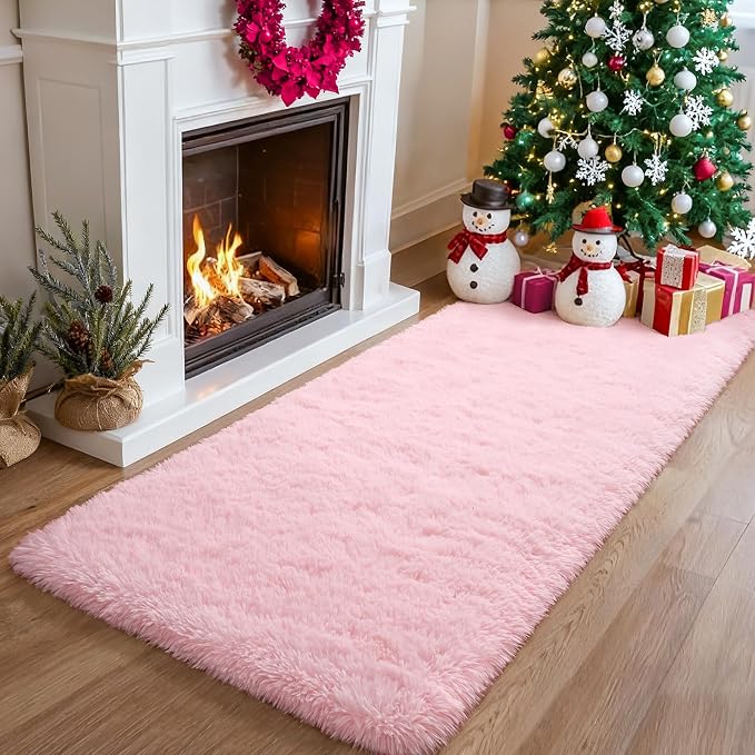 Merelax Soft Runner Rugs for Living Room Hallways Entry, Non-Slip 2x6 Pink - Image 2