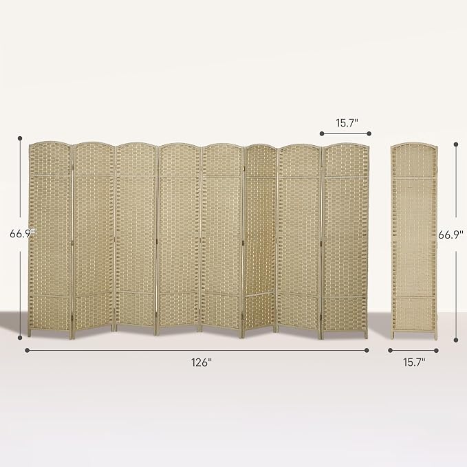 HOMCOM Room Divider, 8 Panel Folding Privacy Screen, 5.6' Tall Freestanding - Image 7