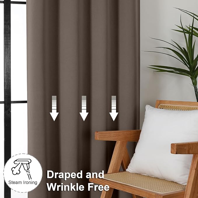 Simplebrand Ava Brown Blackout Curtains - Image 7