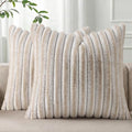 Pallene Faux Fur Plush Throw Pillow Covers 20x20 Set of 2, Luxury Soft Fluffy by PALLENE