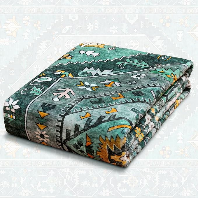 SERISSA Washable 8x10 Area Rugs Teal, Large Non-Slip Boho Living Room Rug - Image 8