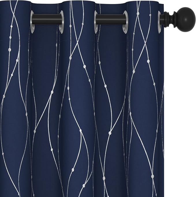Deconovo Navy Blue Curtains, 38 x 84 Inch, Thermal Insulated Soundproof Privacy by Deconovo