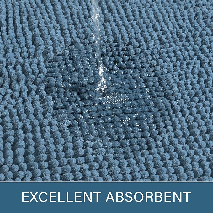 LOCHAS Luxury Bathroom Rug Shaggy Bath Mat 24 x 70 Inch, Washable Non Slip Bath - Image 4