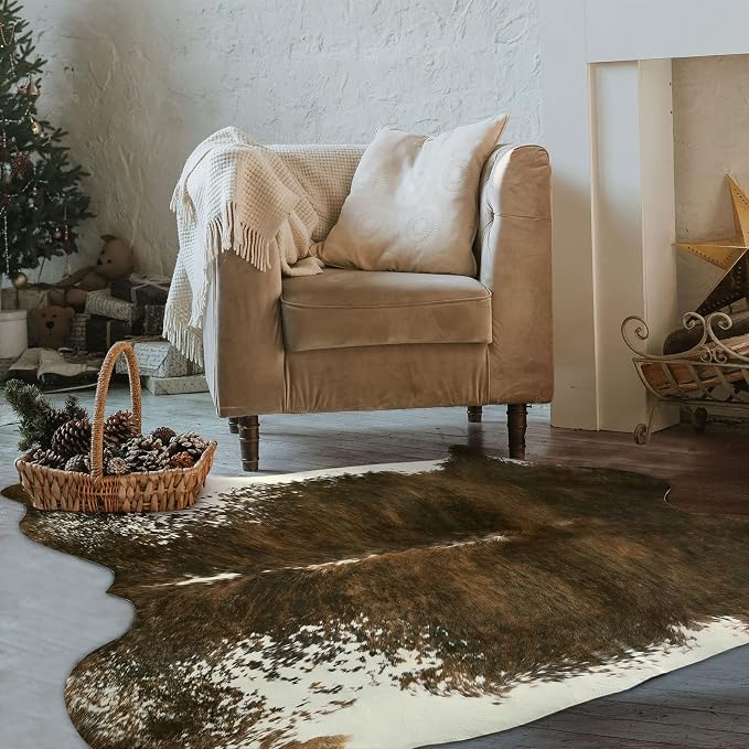 BENRON Faux Cowhide Rug Small, Western Cow Hide Rugs - Image 4