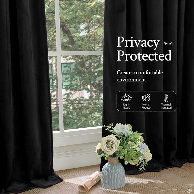 LAMIT Halloween Black Velvet Curtains - Image 6