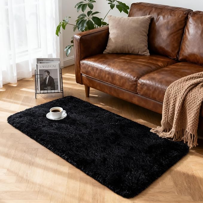Merelax Fluffy Shaggy Small Area Rug, Mini Fuzzy Plush Throw Rug, Soft Non-Slip - Image 6