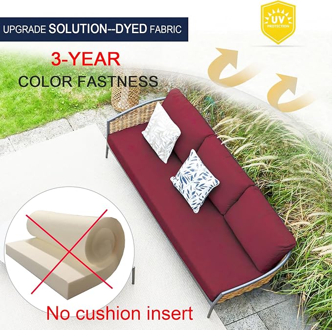 NettyPro Patio Bench Swing Cushion Cover, Outdoor Furniture Cushion Covers - Image 3