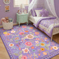 RELEANY Floral Nursery 3x5 Area Rugs Washable Print Boho Cute Carpet Non Slip by RELEANY