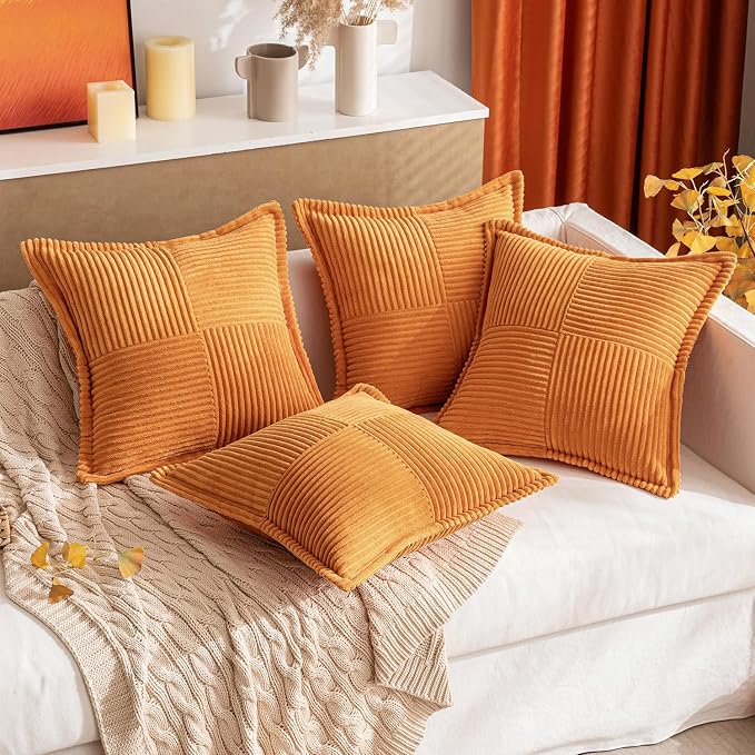 MIULEE Burnt Orange Decorative Lumbar Throw Pillow Covers - Image 7