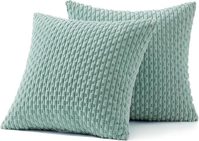 MIULEE Pack of 2 Decorative Throw Pillow Covers 18x18 Inch Soft Boho Striped - Image 6