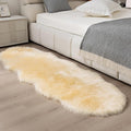 Faux Fur Rug Runner 2x6 ft Beige by CKLZSAY