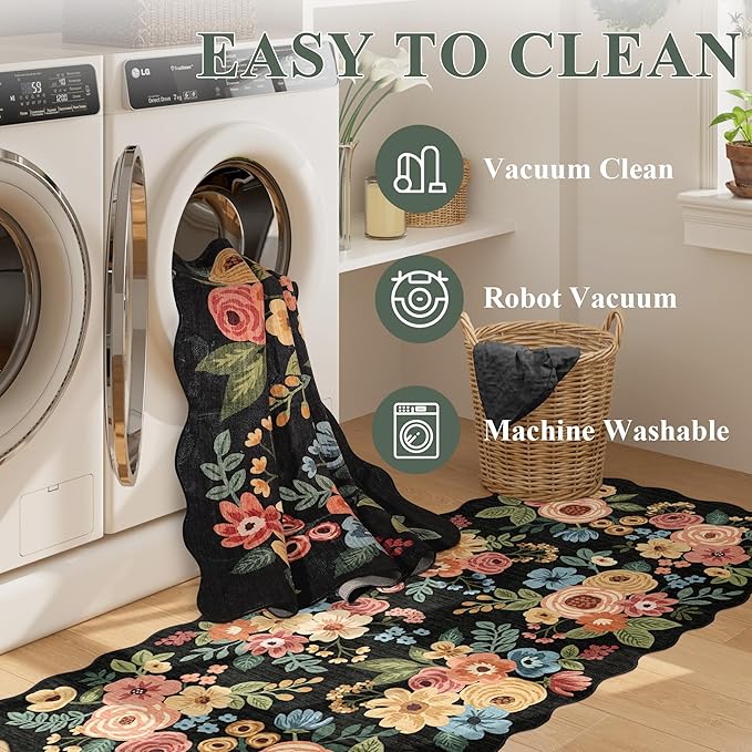 DUKINO 2.6x8 Runner Rug for Hallway, Washable Kitchen Rug - Image 5