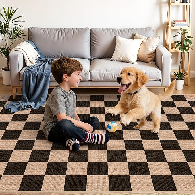 3x6 Kitchen Runner Rug Washable Non Slip: Diamond Pattern Faux Jute Rug - Image 8