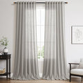 Nanspring Light Gray Linen Curtains 90 Inches Long by Nanspring