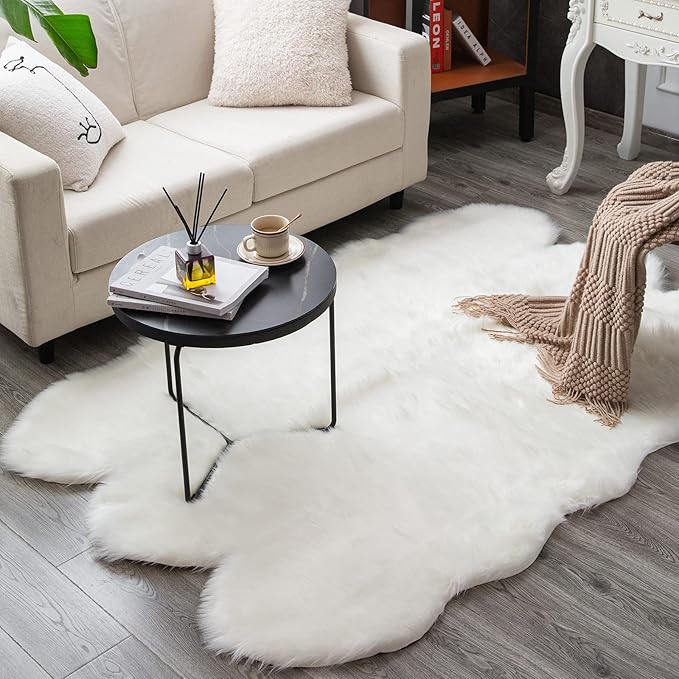 Carvapet Soft Fluffy Rugs Faux Fur Sheepskin Area Rug by Carvapet