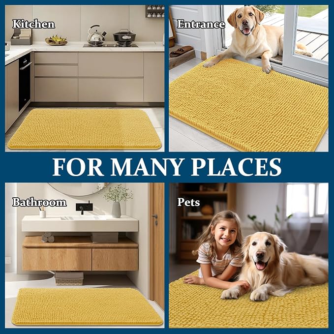 OLANLY Dog Door Mat for Muddy Paws 59x35, Absorbs Moisture and Dirt, Absorbent - Image 8