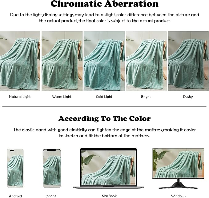 NEWCOSPLAY Super Soft Queen Blanket New Sage Green Premium Silky Flannel Fleece - Image 6
