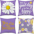Hexagram Spring Summer Pillow Covers 18x18 Set of 4, Outdoor Floral Daisy by Hexagram
