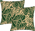 Tropical Green Plant Throw Pillow Covers 18x18 Inch Set of 2 Summer Sage Green by Unknown