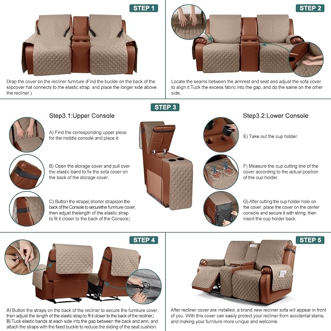 Ruaozz Waterproof Loveseat Recliner Cover - Image 7
