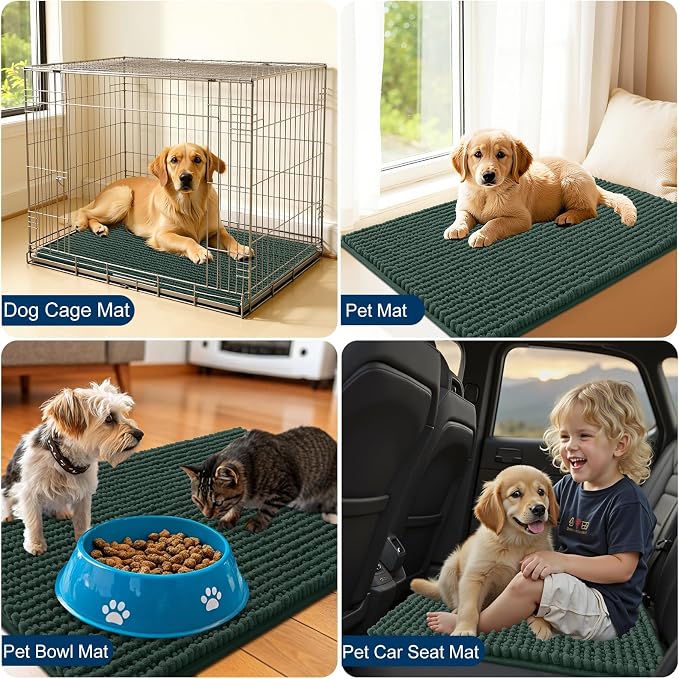 OLANLY Dog Door Mat for Muddy Paws 40x32, Ultra Absorbent Chenille Mud Doormat - Image 7
