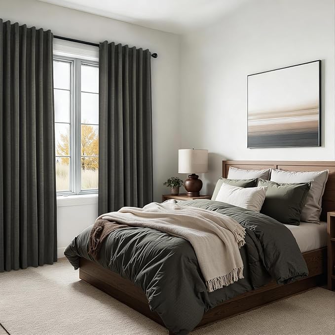 94 Inch Long Gray Blackout Curtains - Image 4