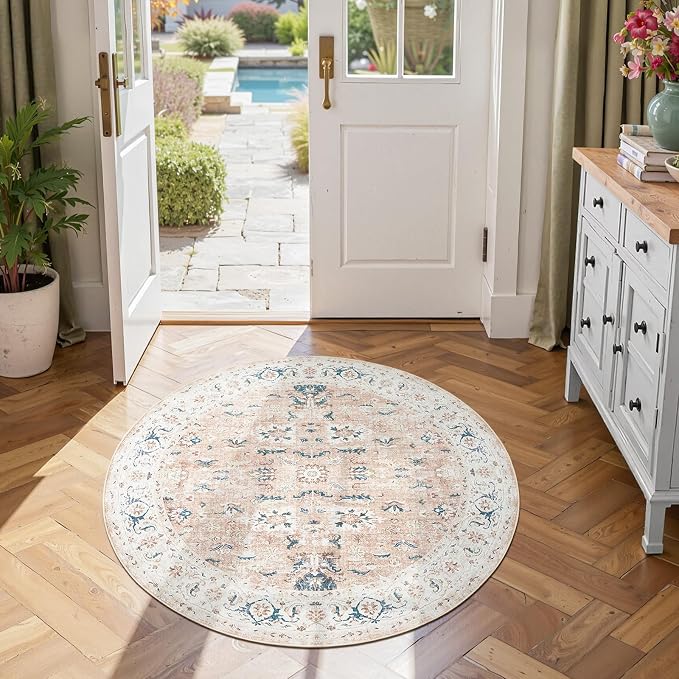 jinchan Round Rug 4ft Area Rug by JINCHAN