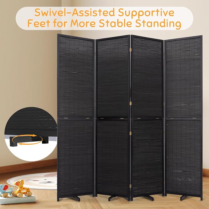 Bamboo Room Divider Folding Privacy Screens, Wall Divider - Image 6