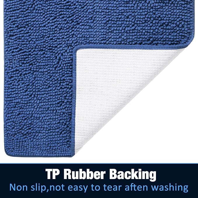 LOCHAS Luxury Bathroom Rug Shaggy Bath Mat 24 x 70 Inch, Washable Non Slip Bath - Image 4