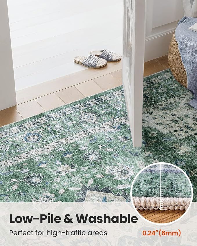 AMADA HOMEFURNISHING 10x14 Washable Area Rug, Low-Profile Large Area Rug - Image 8